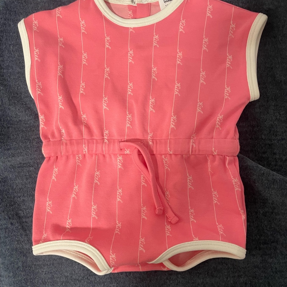 Kith Pink Baby Romper with White Accents